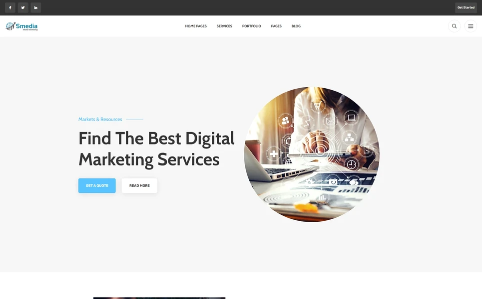 Smedia — Social Media WordPress Theme