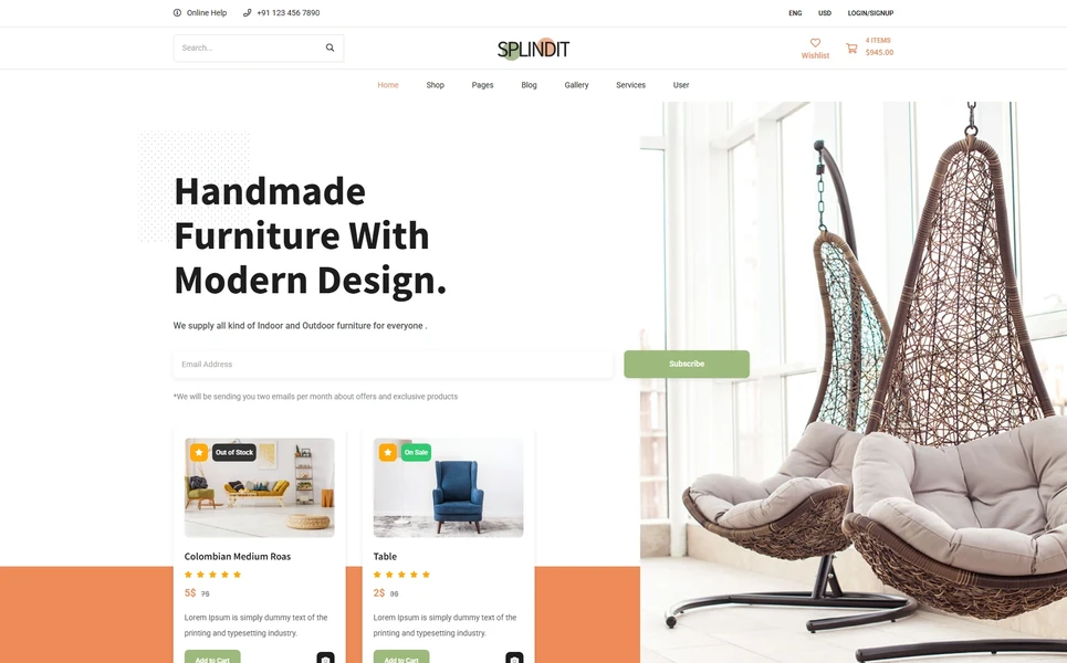 Splindit — Furniture Angular Template