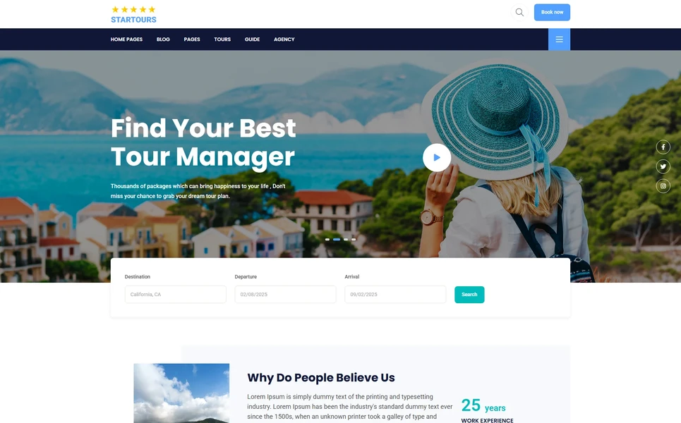 Startours — Tours Vue.js Template