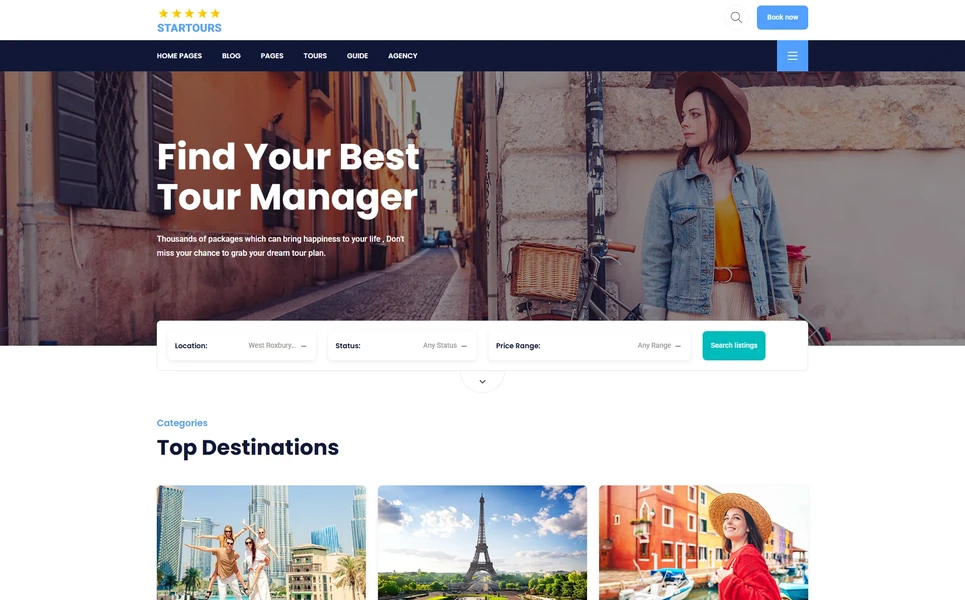 Startours — Tours WordPress Theme