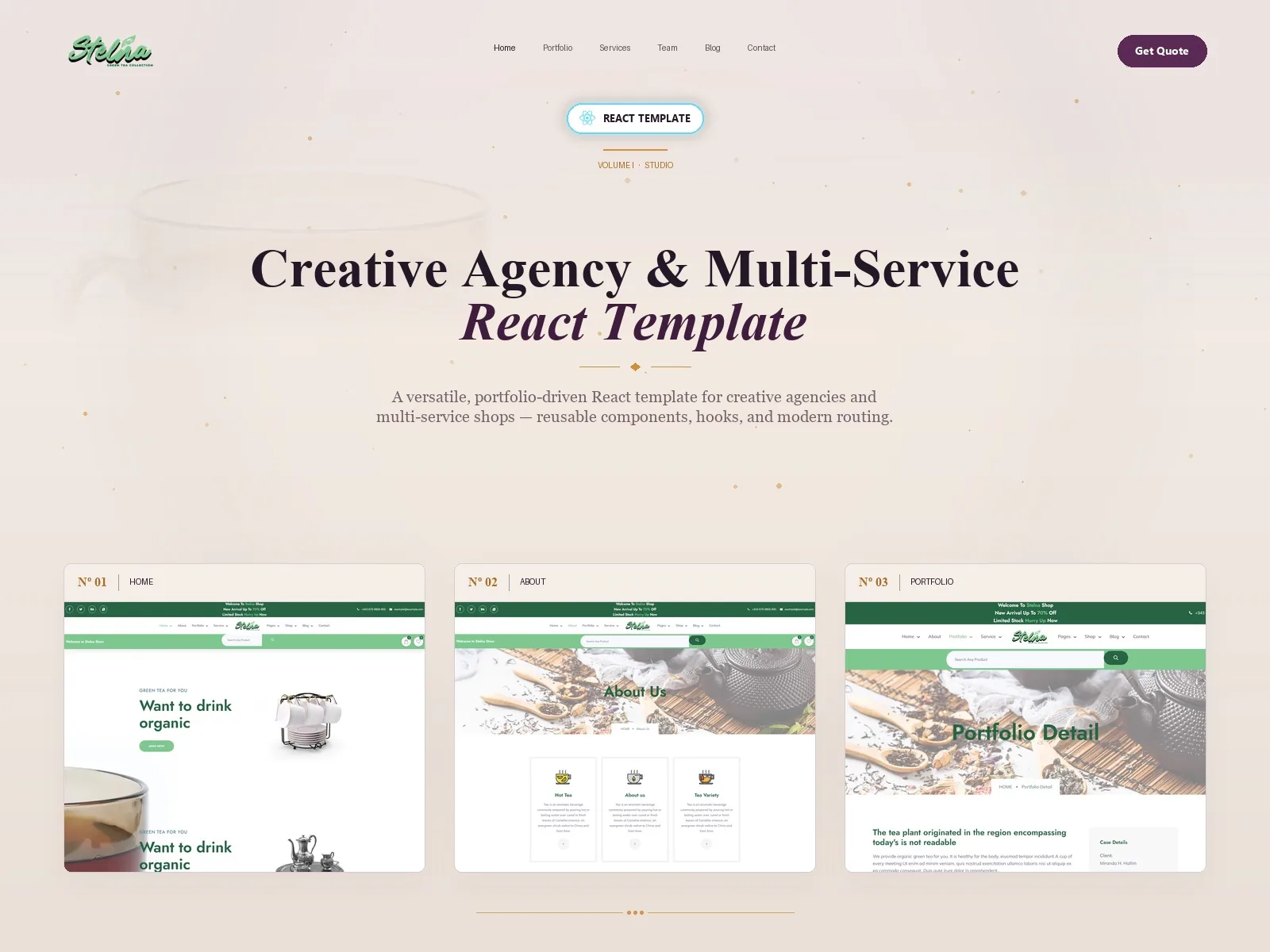 Stelna — Organic Drinks React JS Template