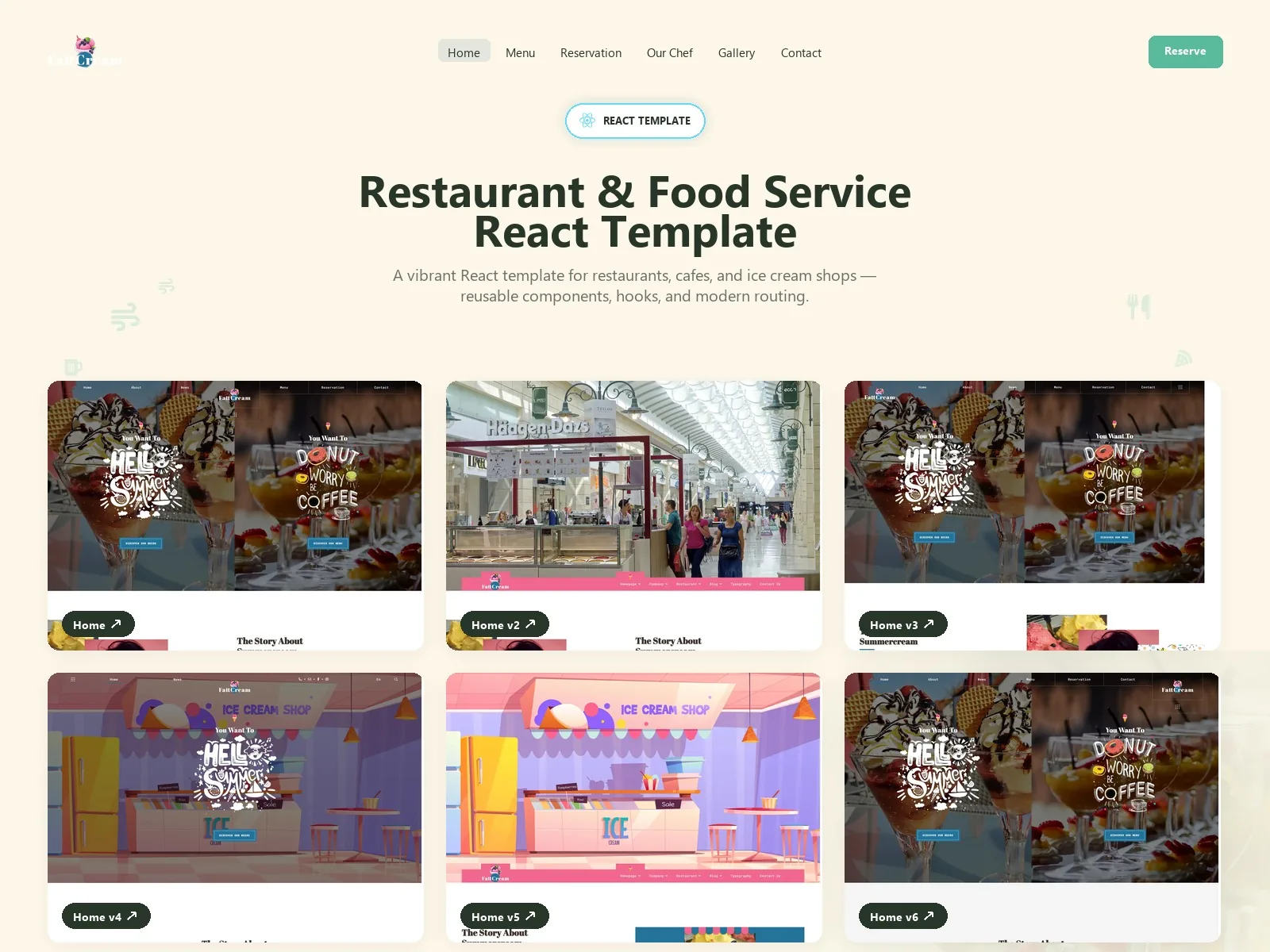 Summercream — Food Delivery React JS Template