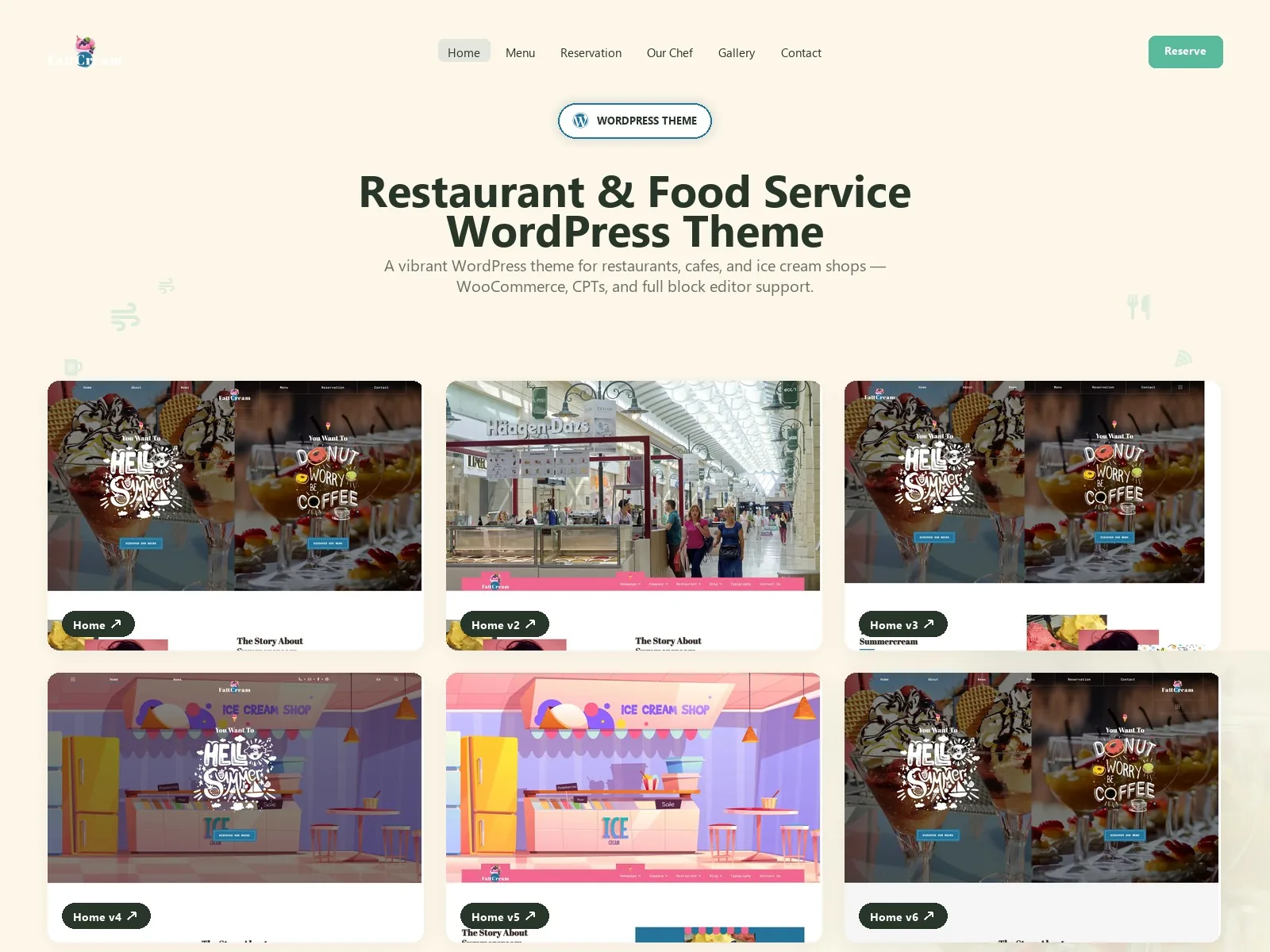 Summercream — Food Delivery WordPress Theme