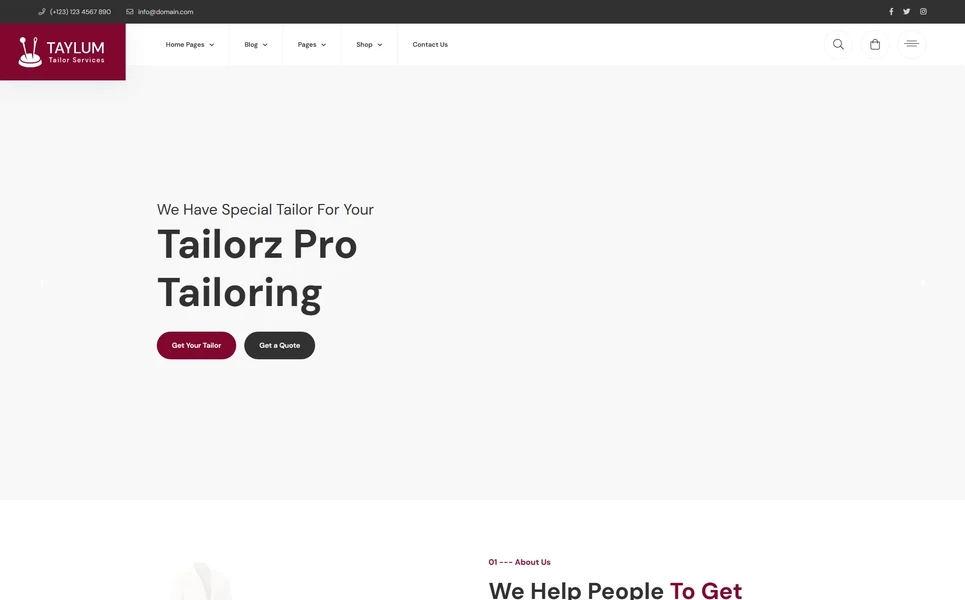Taylum — Tailoring React JS Template
