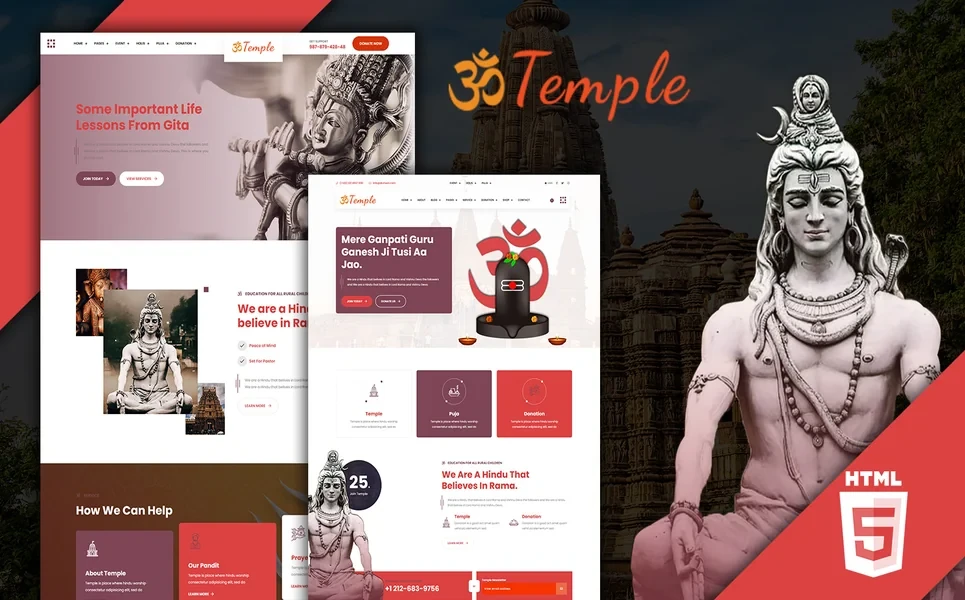 Temple — Hindu Angular Template