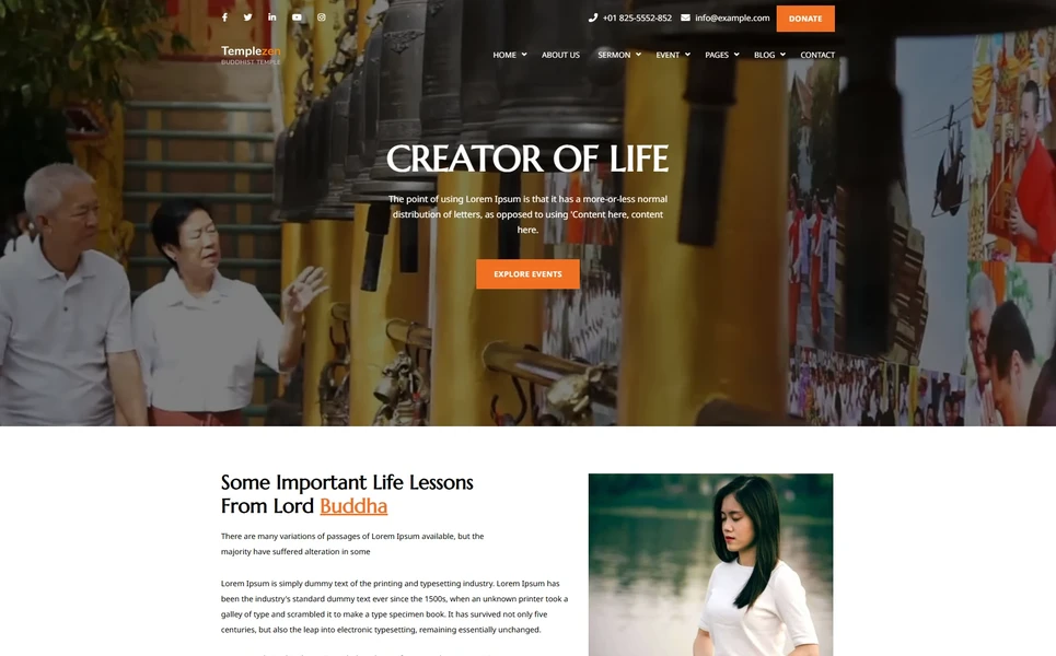 Templezen — Spiritual Vue.js Template