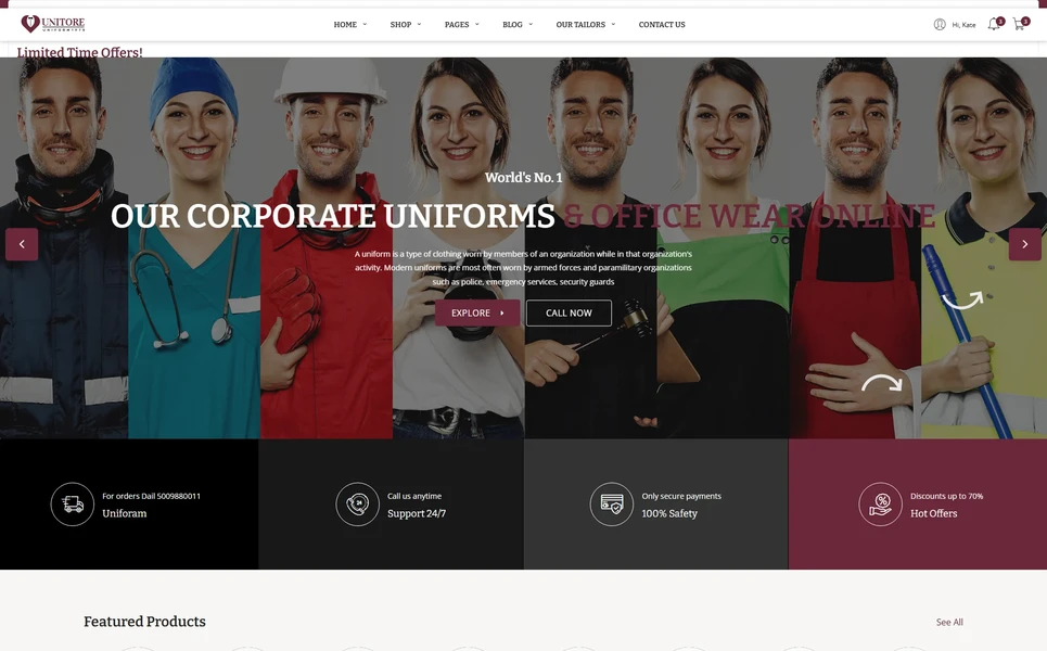 Unitore — Corporate Uniforms HTML5 Template
