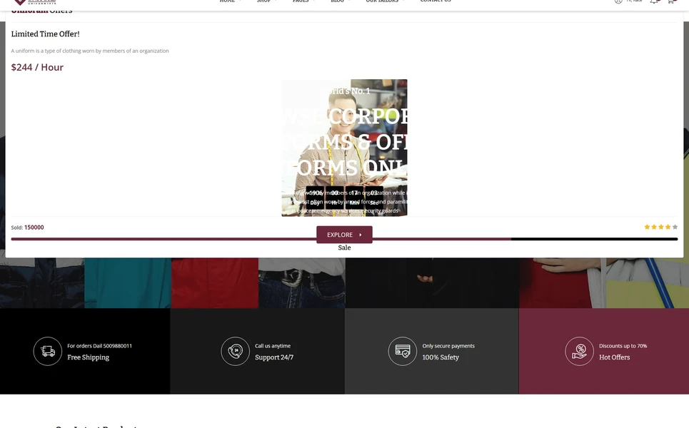 Unitore — Corporate Uniforms PHP Website Template