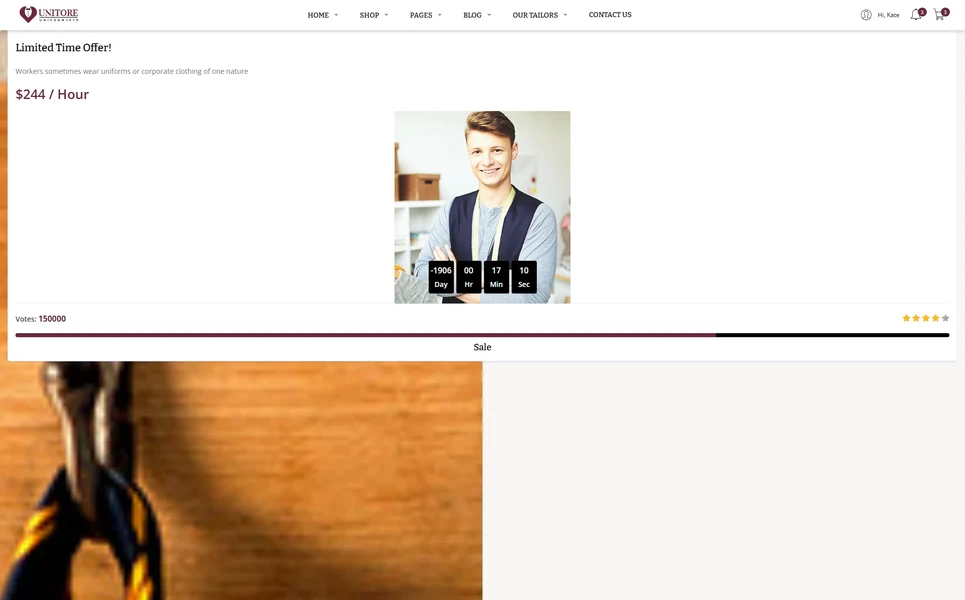 Unitore — Corporate Uniforms React JS Template