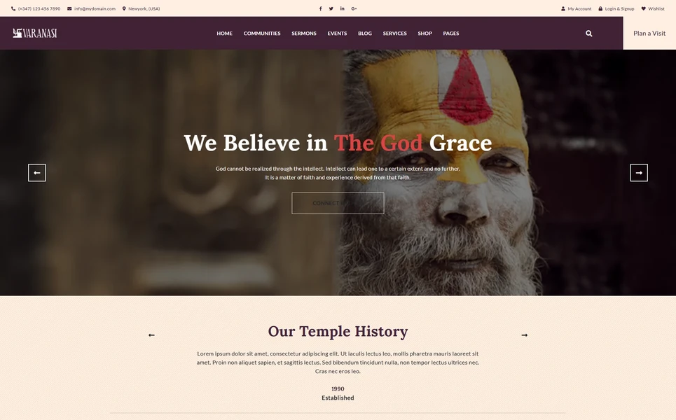 Varanasi — Hindu Angular Template