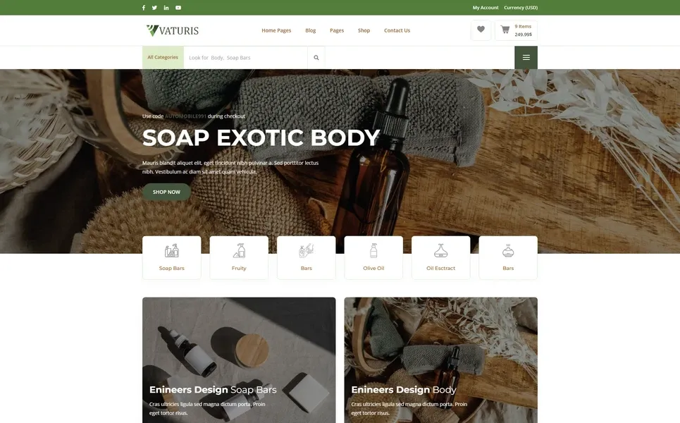 Vaturis — Skincare Vue.js Template