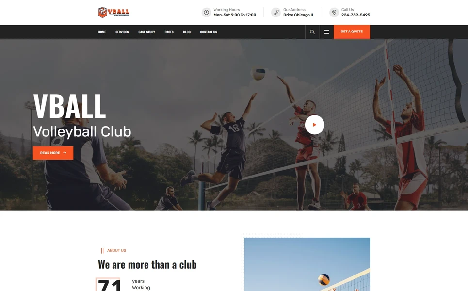 Vball — Sports Angular Template