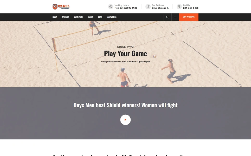 Vball — Sports React JS Template