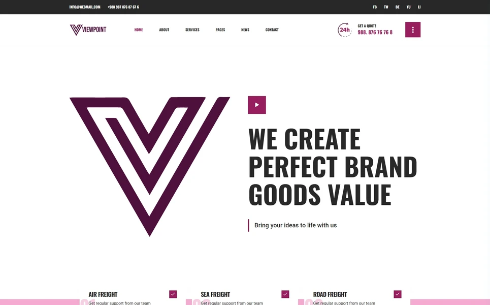 Viewpoint — Transport PHP Website Template