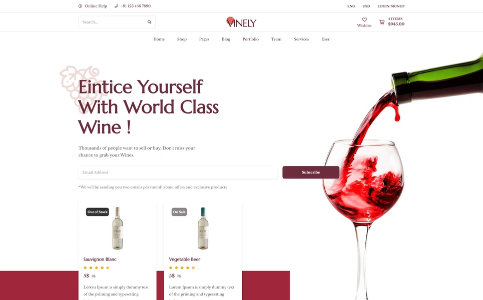 Vinely — Brewery Angular Template