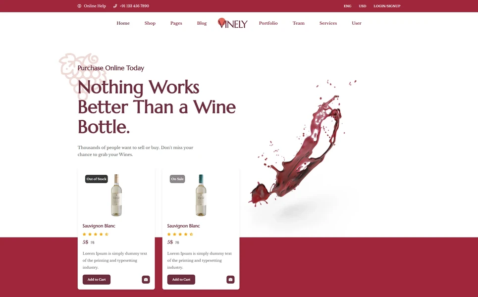 Vinely — Brewery PHP Website Template