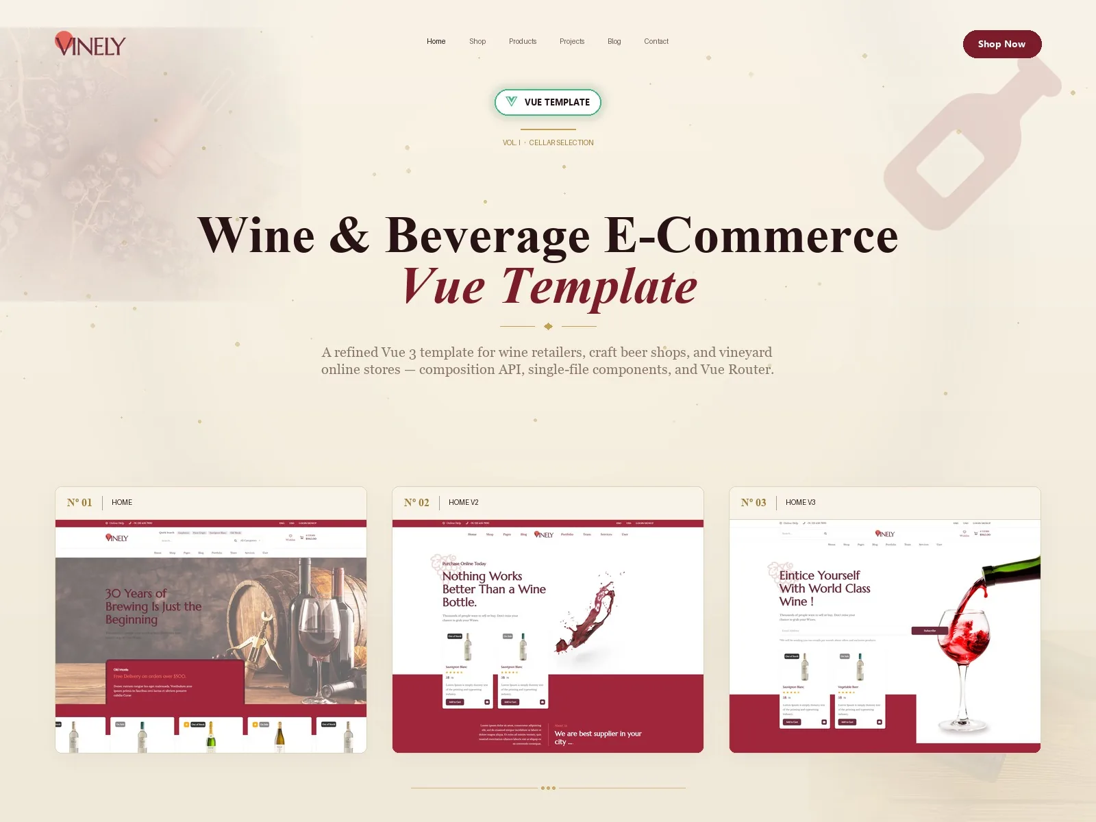 Vinely — Brewery Vue.js Template