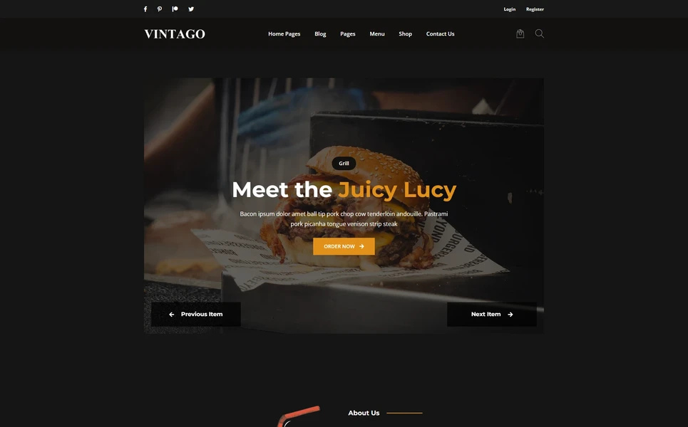 Vintago — Vintage Fashion React JS Template