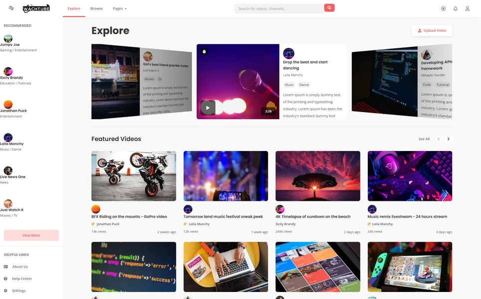 Wachtube — Video HTML5 Template