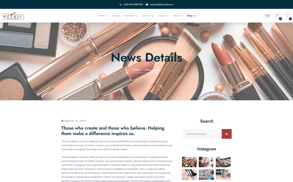 Wetmix — Cosmetics React JS Template