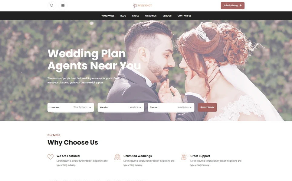 Whyknot — Wedding WordPress Theme