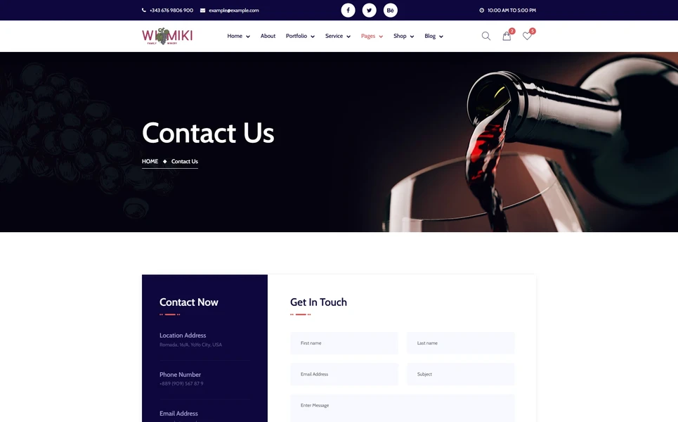 Wimiki — Wine PHP Website Template
