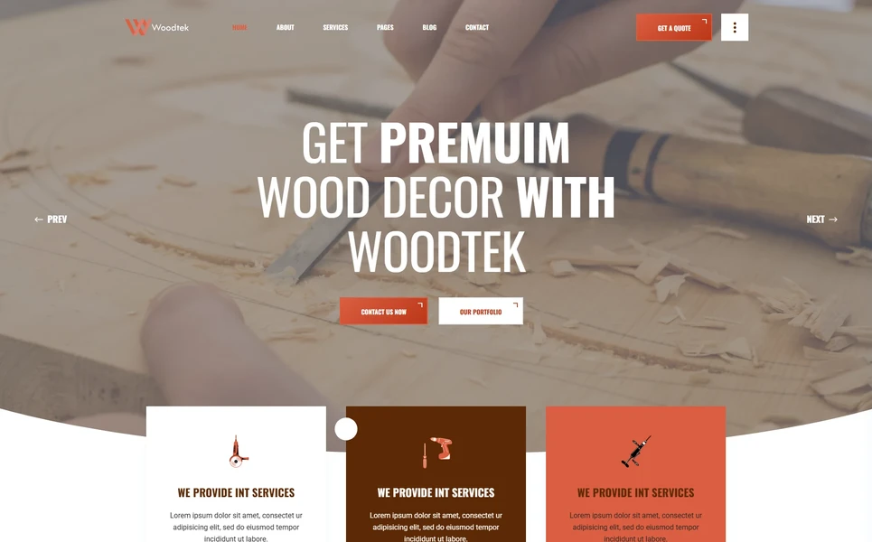 Woodtek — Wood Decor WordPress Theme