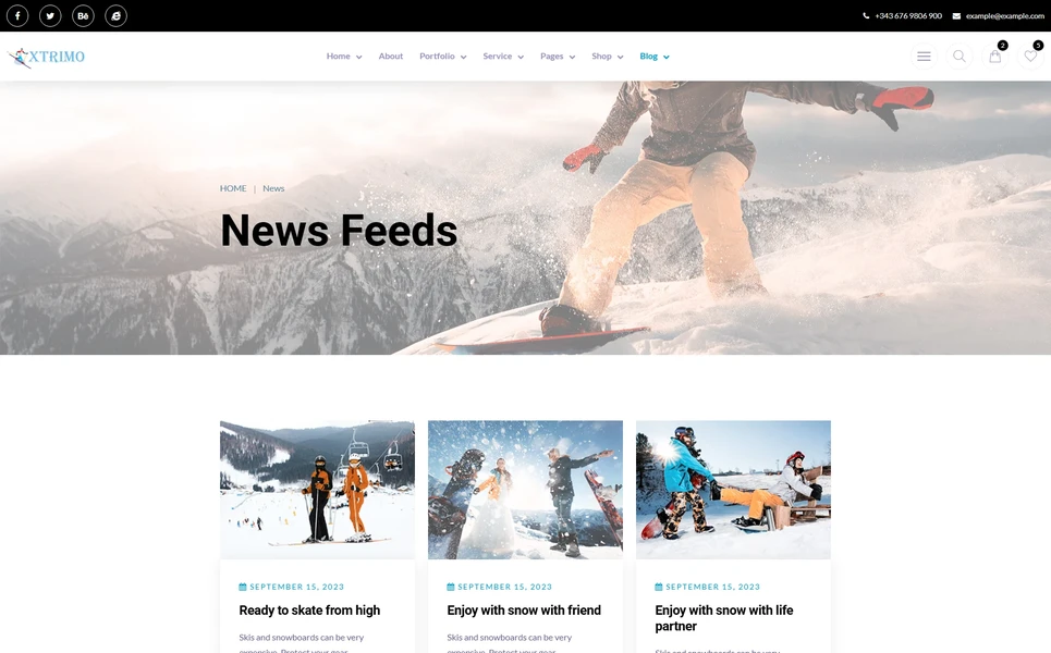 Xtrimo — Skateboarding Angular Template