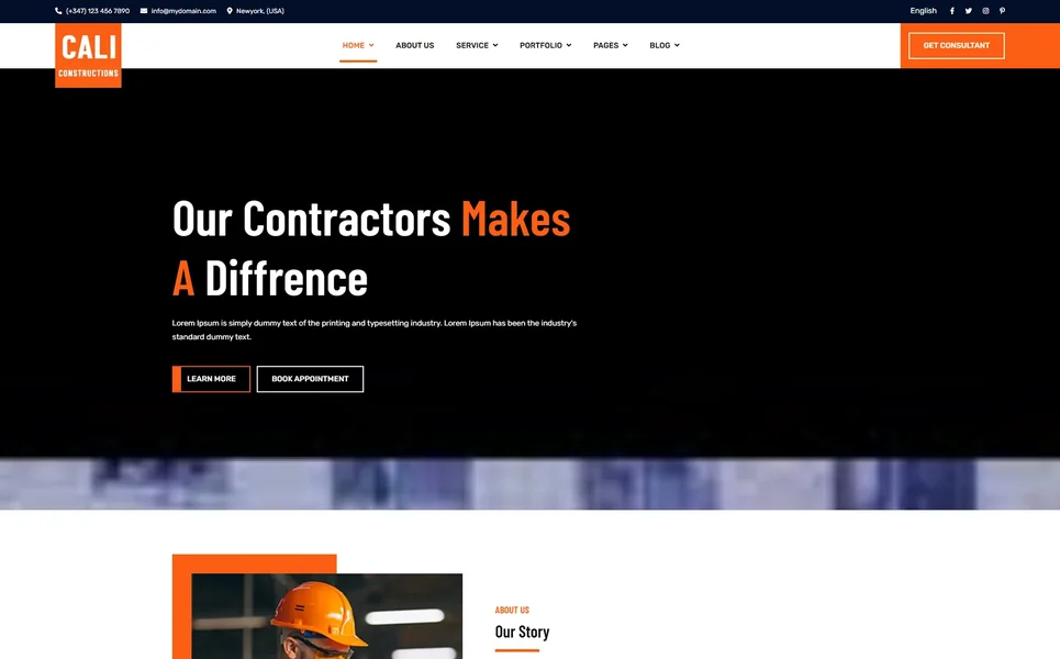 Cali Constructions — Construction Vue.js Template