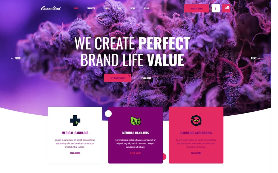 Cannabical — Cannabis Vue.js Template
