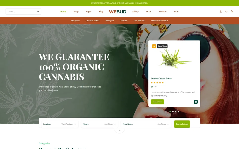 Webud — Cannabis HTML5 Template