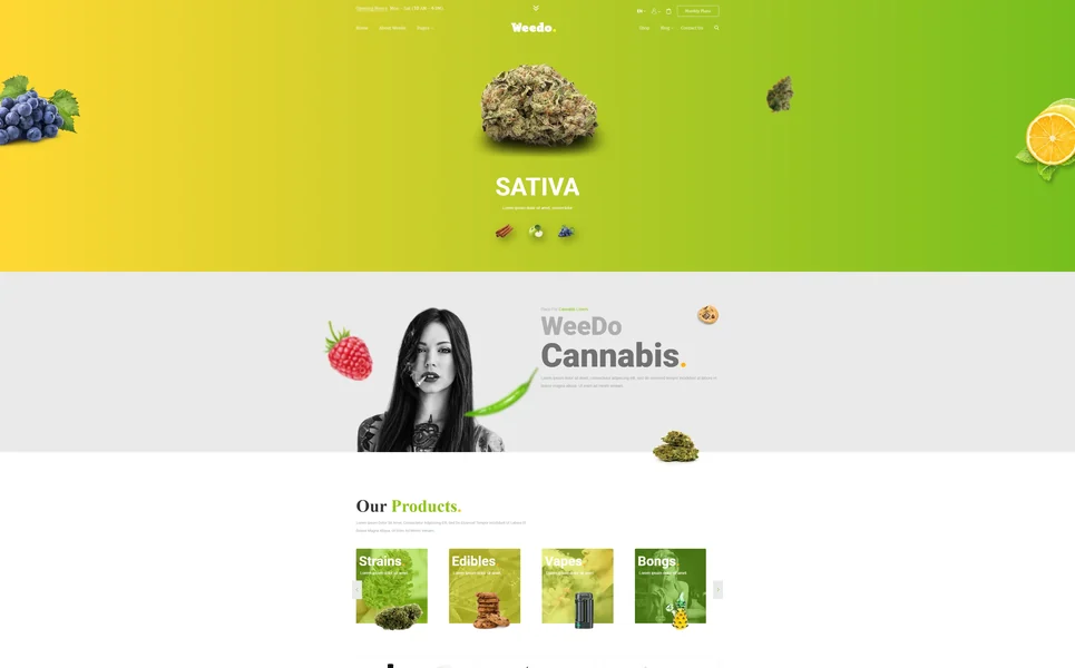 Weedo Main — Cannabis Vue.js Template