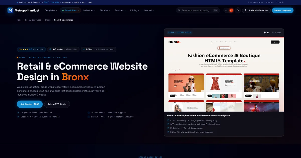 Fashion & Apparel Website Design in Bronx