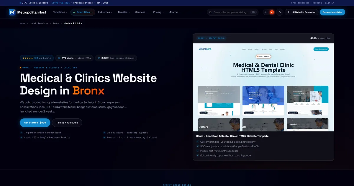 Medical Clinic Website Design in Bronx