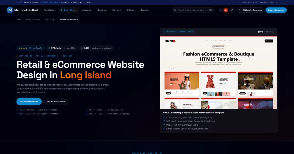 Fashion & Apparel Website Design in Long Island