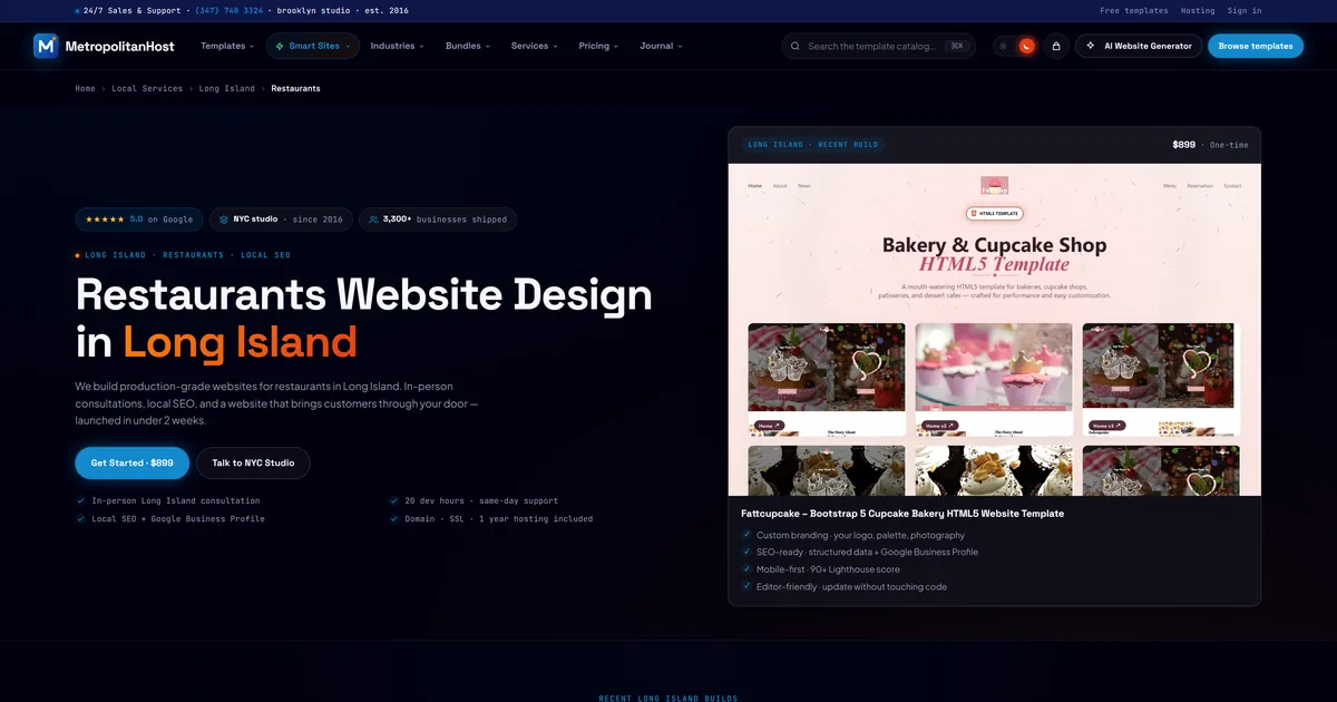 Restaurant Website Design in Long Island