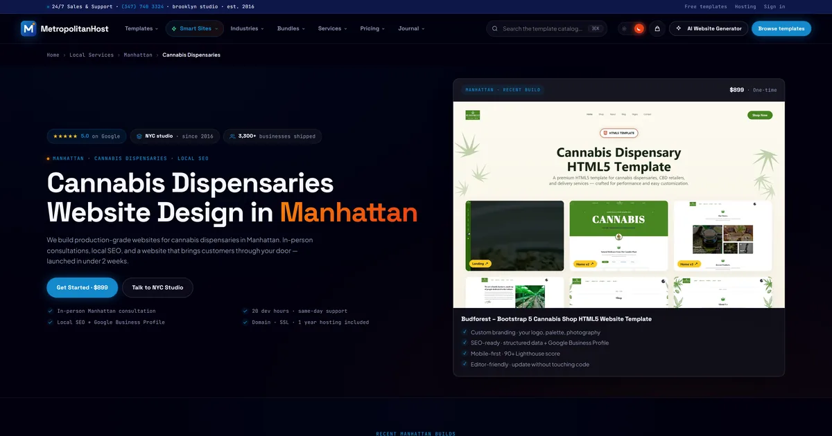 Cannabis Dispensary Website Design in Manhattan