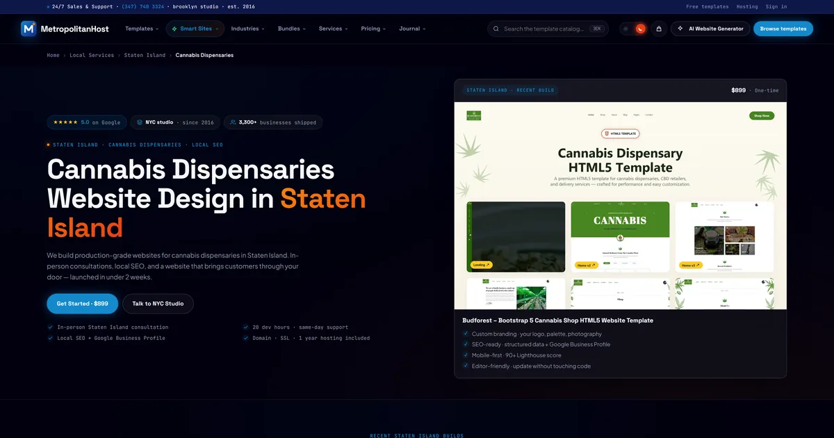 Cannabis Dispensary Website Design in Staten Island
