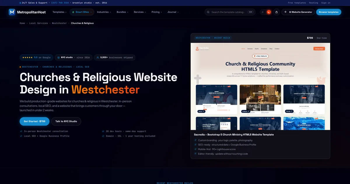 Church & Nonprofit Website Design in Westchester