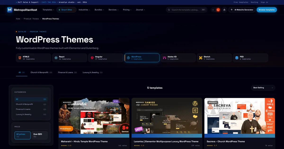 WordPress Themes - Premium WP Templates | MetropolitanHost