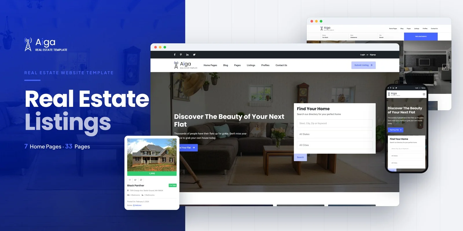 Aiga website template preview