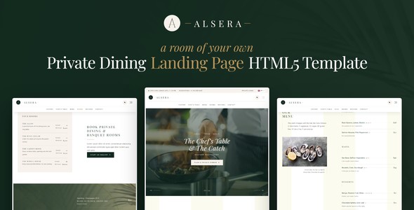 Alsera – Private Dining Landing Page HTML5 Template