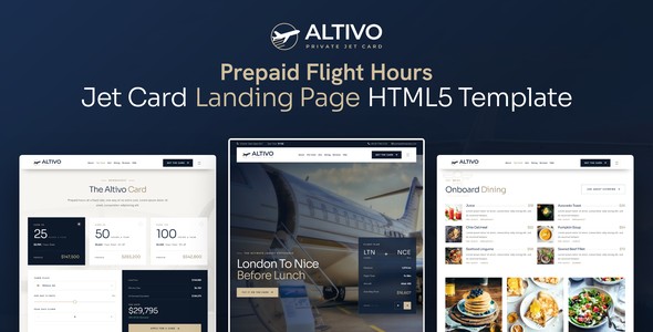 Altivo – Private Jet Card Landing Page HTML5 Template