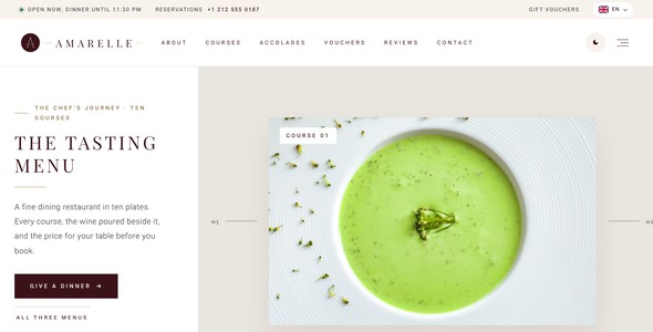 Amarelle – Restaurant Gift Voucher Landing Page HTML5 Template
