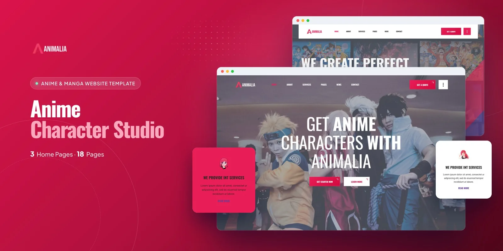 Animalia – Bootstrap 5 Anime Manga HTML5 Website Template preview