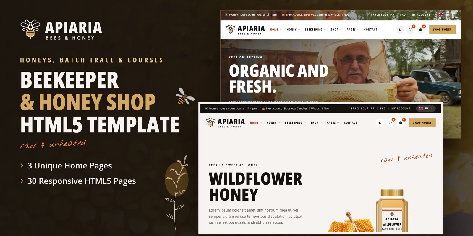 Honey Shop Angular Template – Apiaria preview