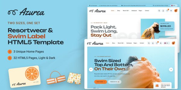 Swimwear Angular Template – Azurea