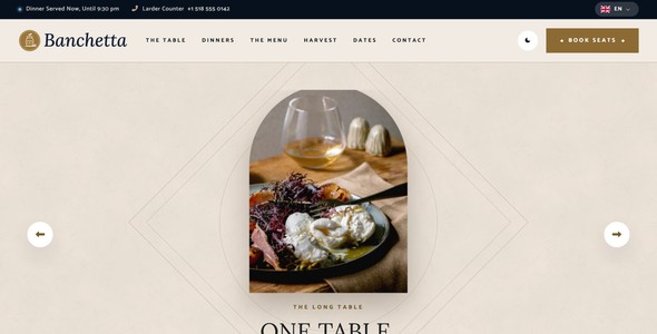 Banchetta – Long-Table Dinner Event Landing Page HTML5 Template