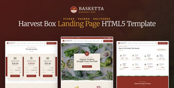 Basketta – Harvest Box Landing Page HTML5 Template
