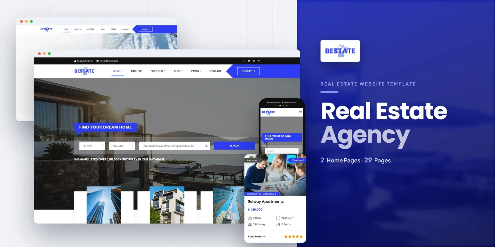 Bestate — Property Listings WordPress Theme preview